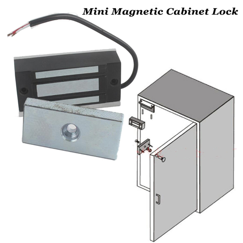 Mini serrure magnétique pour armoire électrique, dispositif de verrouillage électromagnétique, sécurité intégrée, force de maintien de 60kg, dc 12v ► Photo 1/4