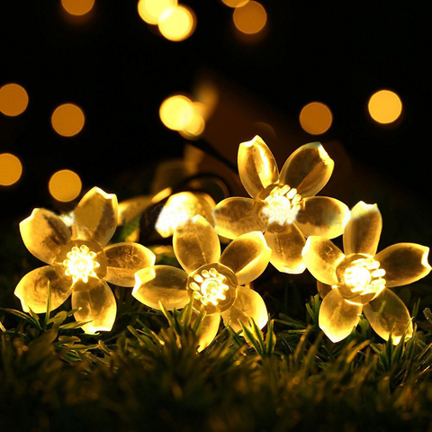 7m 50LED fleur lampe solaire puissance LED chaîne lumière fée lumières chaîne lumière solaire guirlandes jardin décor de noël pour en plein air ► Photo 1/6