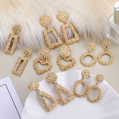 Mode déclaration clip sur boucles d'oreilles 2022 grandes boucles d'oreilles géométriques pour les femmes non percé boucle d'oreille bijoux modernes ► Photo 1/6