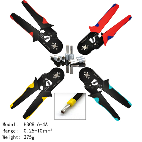 Pince de sertissage de Terminal tubulaire, Mini électricien outils à main HSC8 6-4 0.06-10 mm2 28-7awg ensemble de pinces de haute précision ► Photo 1/6