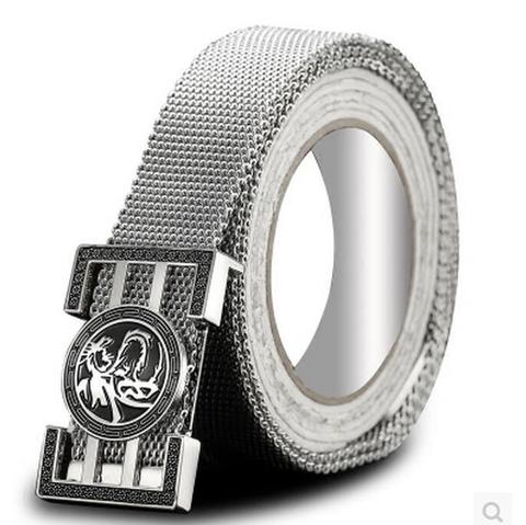 Ceinture tressée en métal, acier inoxydable, pour hommes, 140cm, auto-défense, style punk, survie en plein air ► Photo 1/3