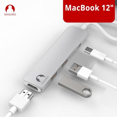 Snowkids – Dock USB type-c vers HDMI pour MacBook 12 pouces Pro ASUS, station d'accueil pour Huawei matebook D14 D15 13 14 PD, Charge rapide ► Photo 1/6