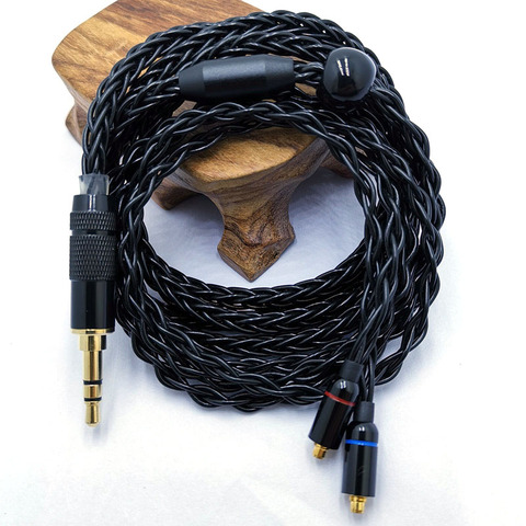 Câble de remplacement pour écouteurs RY4S plus Mmcx, RY-C1 m, 1.2mm, plaqué argent, 8 fils améliorés, 3.5 ► Photo 1/5