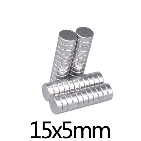 Aimant surpuissant rond en néodyme 15x5mm, lot de 10/20/50 pièces ► Photo 1/3