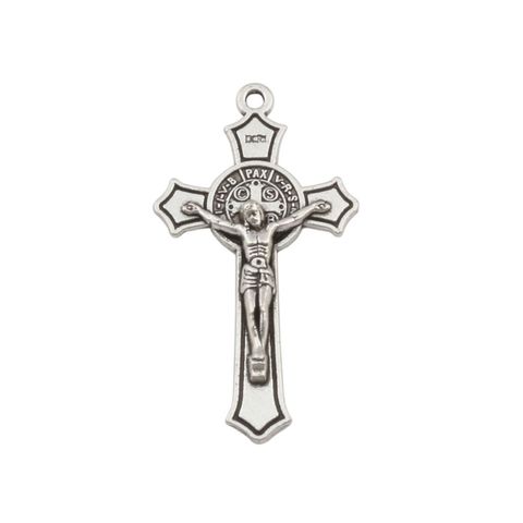 Pendentifs pour collier en alliage de Zinc, 100 pièces, médaille de Saint bénit, croix de jésus Christ, pendentifs à breloque bijoux à bricoler soi-même ► Photo 1/6