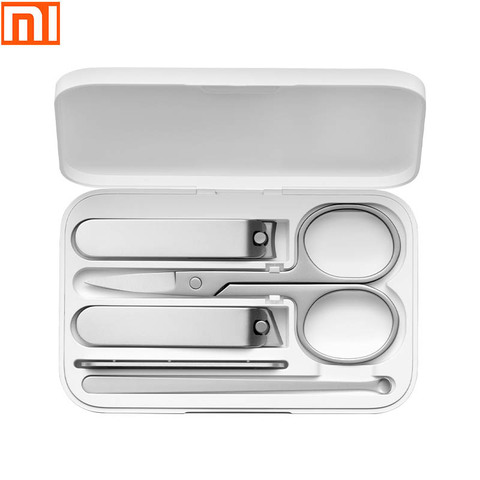 Nouveau Xiaomi coupe-ongles lot de 5/plat bouche coupe-ongles + Oblique coupe-ongles + lime à ongles + ciseaux de beauté + oreille Scoop ► Photo 1/6