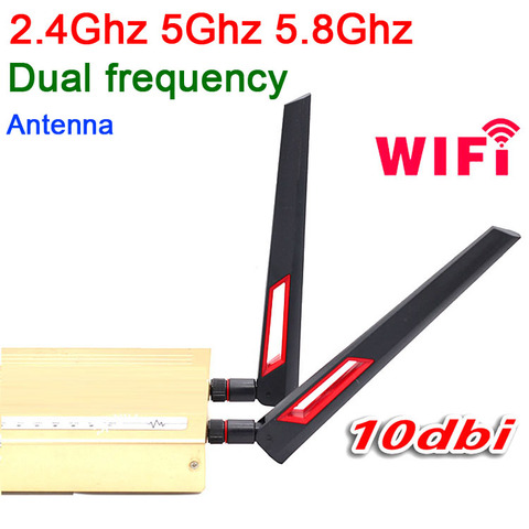 Antenne WIFI double fréquence 2.4G/5G/5.8G, 10db/8db, Bluetooth 2.4Ghz, pour brouillage de carte réseau sans fil ► Photo 1/6