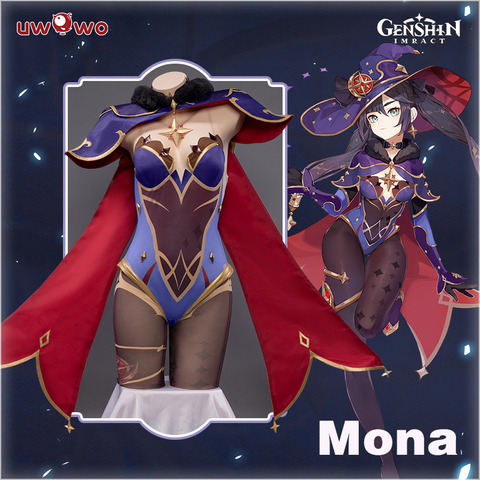 Pré-vente Uwowo jeu Genshin Impact Mona Megistus réflexion astrale Cosplay Costume mignon énigmatique astrologue body ► Photo 1/5