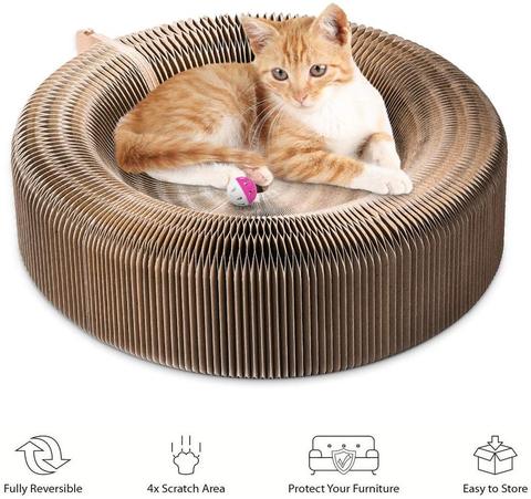 Chat pour animaux de compagnie griffoir salon lit pliable pliant papier ondulé déformer chat gratter conseil pour chat lit tapis chaton jouet animal de compagnie approvisionnement ► Photo 1/6