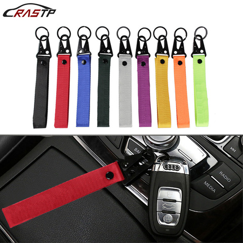 Porte-clés avec emblème de voiture, sangle en Nylon, pendentif avec Clip à ressort en acier, accessoire pour lanière, RS-BAG023-NM ► Photo 1/1