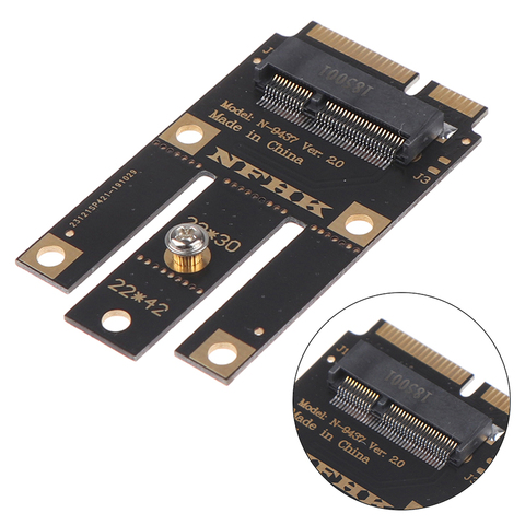 Adaptateur sans fil M.2 NGFF vers mini pci-e (pcie + usb), carte wifi et bluetooth ► Photo 1/6