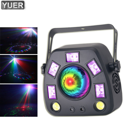 Projecteur Laser Gobo 4 en 1, stroboscope, boule magique, LED UV, effet d'éclairage de scène, Dmx512, pour fête Disco ► Photo 1/6