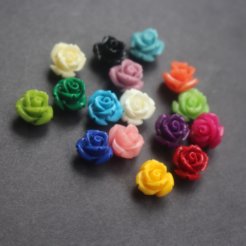 Roses de corail artificielles, 20 pièces/lot, 10mm, perles multicolores, Cabochon, en vrac, pour la fabrication de bijoux, accessoires de bricolage ► Photo 1/6