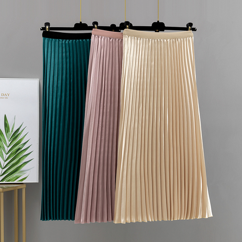 GIGOGOU – jupe Midi plissée en Tulle pour femmes, nouvelle collection printemps été, Chic, taille haute, ligne A, noir, vert ► Photo 1/6