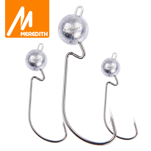 MEREDITH 10 pièces/lot plomb exposé tête de gabarit 3.5g 5g 7g 10g 14g tête de plomb crochet Jig appâts crochets de pêche gabarits accessoires de pêche ► Photo 1/6