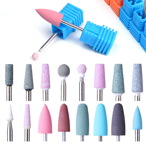 1 pièces Opter 16 Type Caoutchouc Silicone Céramique Fraisage Bavure nail art Cutter Tampon De Polissage Fichiers machine électrique foret TR065 ► Photo 1/6