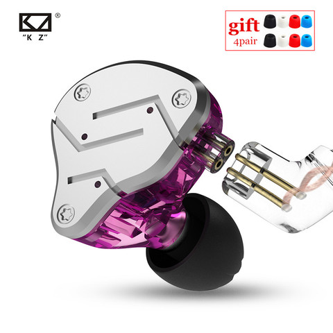 KZ – écouteurs intra-auriculaires hybrides ZSN 1DD + 1BA, oreillettes hi-fi à câble remplaçable, lecteur de musique à quatre cœurs, ZST ES4 ZSN PRO V80 ZS10 ► Photo 1/6