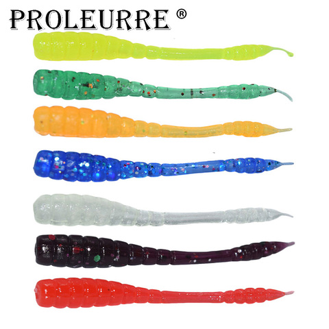 50 pcs/lot 4.5 cm Simulation Earthworm Worms rouges Artificielle Leurre De Pêche S'attaquer Doux Appât Réaliste Odeur de poisson Leurres Rouge YR-344 ► Photo 1/6