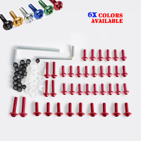 Kit de boulons de carénage pour moto, avec pilier de clé, pour Yamaha YZF R6 2003 – 2007 YZF R6S 2006-2008, Clips de fixation, vis rouges ► Photo 1/6