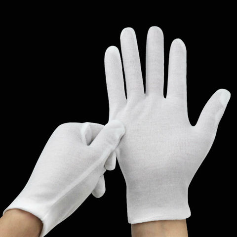 24 gants blancs, 12 paires de gants d'inspection en coton doux, argent, bijoux, gant à doublure extensible ► Photo 1/6