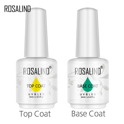 ROSALIND 15ml Base/couche de finition ongle Gel apprêt mat couche de finition manucure décoration floraison pour bricolage Nail Art vernis hybrides ► Photo 1/6