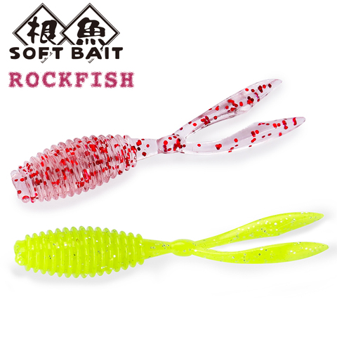 TSURINOYA 10 pièces leurre de pêche souple 0.5g 4.6cm Silicone basse sébaste nagbait gabarits appâts en plastique ver ► Photo 1/6