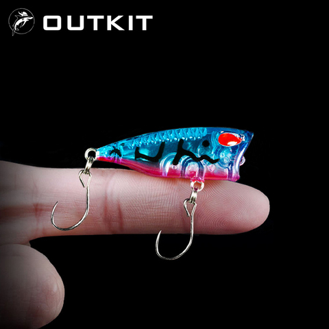 Nouveau 1 pièces 4cm 3g mini Popper appât dur Minnow leurre de pêche manivelle Wobbler attirail Isca Poper flottant haut eau brochet leurres ► Photo 1/6