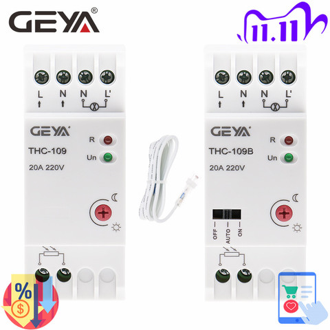 GEYA-interrupteur contrôleur photocellule, avec capteur, 16A 20A 25A, ac 220v, pour luminaire Din Rail, nouveauté ► Photo 1/6