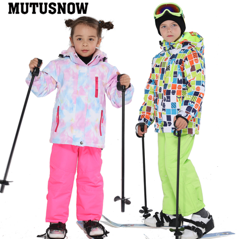 2022 enfants Ski costume enfants marques coupe-vent imperméable chaud filles et garçons neige ensemble hiver Ski et snowboard veste pantalon ► Photo 1/6