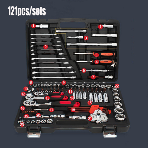 Jeu de douilles professionnelles, outils à main pour la réparation automobile, jeu de douilles durables pour les outils de réparation automobile ► Photo 1/6