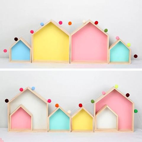 Étagère murale en bois pour chambre d'enfant, 2 pièces de haute qualité, décoration pour chambre d'enfant, étagère murale pour chambre d'enfant ► Photo 1/6