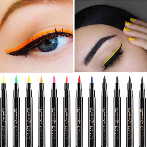 1PC séchage rapide longue durée mince tête Eye Liner stylo imperméable coloré liquide Eyeliner crayons outils de maquillage noir/bleu/rouge/marron ► Photo 1/6