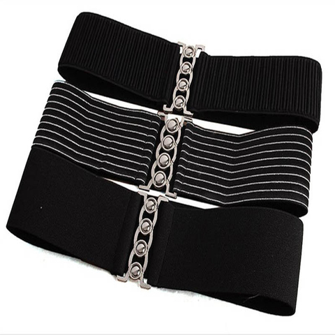 Plus élastique rétro ceinture femmes large taille ceinture dames couleur unie taille Cinch ceinture filles Simple Style robe ceinture accessoire ► Photo 1/6