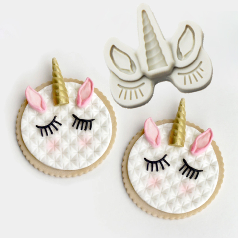 Moules oreilles, corne et cils de licorne, outils de décoration de gâteau Fondant, moules en Silicone, outils de cuisson au chocolat pour gâteaux en pâte à modeler ► Photo 1/6