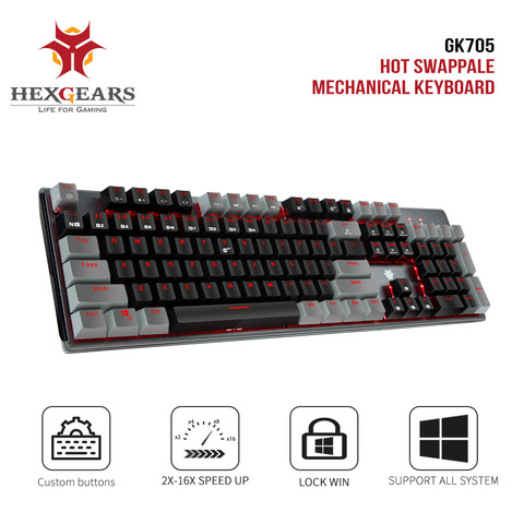 Hexgear GK715 PBT Keycaps clavier de jeu 104 clé Kailh commutateur d'échange à chaud clavier mécanique étanche rose teclado pour table ► Photo 1/6