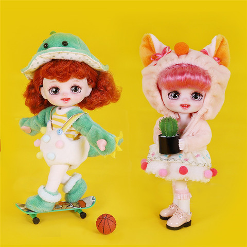 Rêve fée 1/8 poupées 6 pouces mignon Animal habiller BJD poupée maquillage bricolage jouet Mini poche poupée cadeau de noël pour les filles ► Photo 1/6