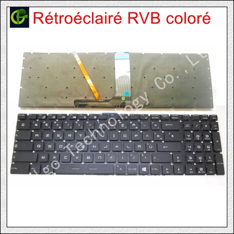 Clavier Azerty français rétroéclairé coloré, clavier RGB, pour MSI GT62, GT72, GE62, GE72, GS60, GS70, GL62, GL72, GP62, GT72S, CX62, GL63, GL73, GS72V FR ► Photo 1/1