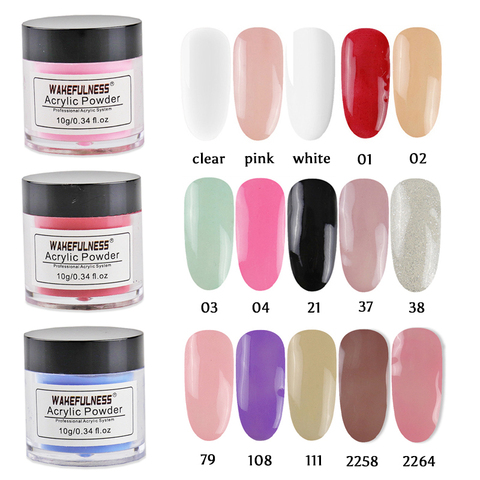 Poudre acrylique colorée pour Extensions d'ongles, 10g, pour Gel cristal, manucure, Nail Art, décorations en poudre sculptées ► Photo 1/6