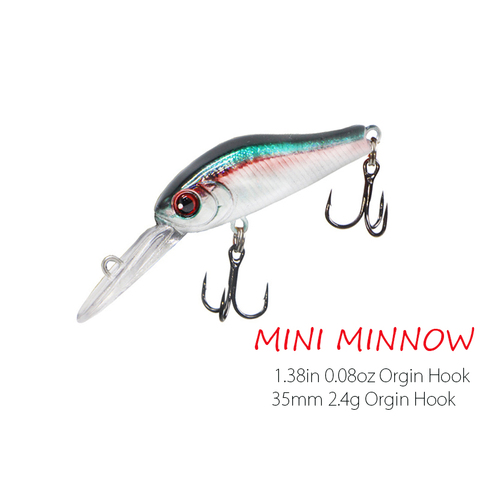 35mm 2.4g Jerkbait Minnow leurres de pêche appâts artificiels durs brochet/basse Mini poisson Wobblers Pesca manivelle carpe matériel de pêche ► Photo 1/6