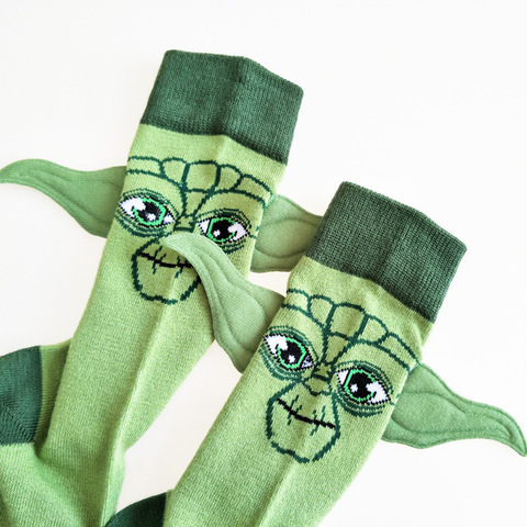 2022 Star Wars maître Yoda bébé Figure coton chaussettes Star wars la montée de Skywalker Cosplay hommes femmes cadeau oreilles Funning chaussette ► Photo 1/6