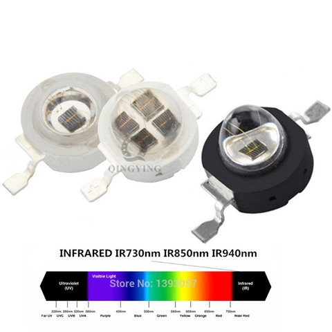 Caméra de vidéosurveillance à led haute puissance 3W 5W, infrarouge, Diode IR pour la sécurité, led noires 850nm 940nm 3W 700ma ► Photo 1/5