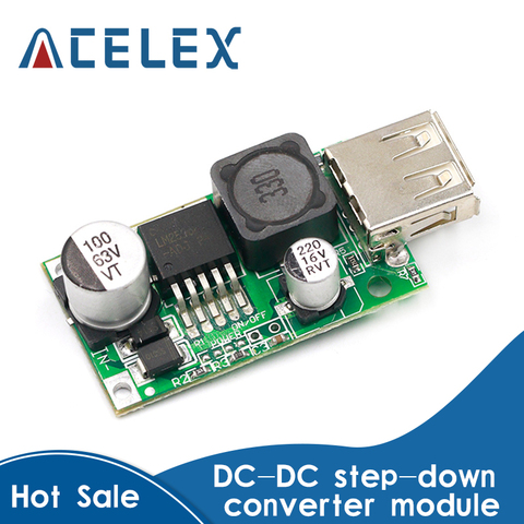 LM2596HV 5V DC-DC abaisseur Buck Module de carte convertisseur 9V 12V 24V 36V 48V à 5V 3A USB chargeur Module ► Photo 1/6