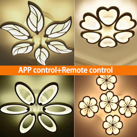 Remise 6 têtes nouveau Design acrylique plafond moderne à LEDs lumières lampe plafond avize éclairage intérieur 100-240V APP télécommande ► Photo 1/6