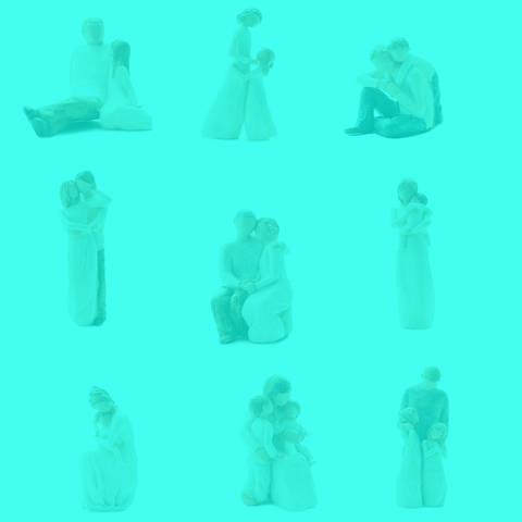 Figurines en résine style nordique amour famille, décoration de la maison temps heureux, ameublement artisanal ► Photo 1/4