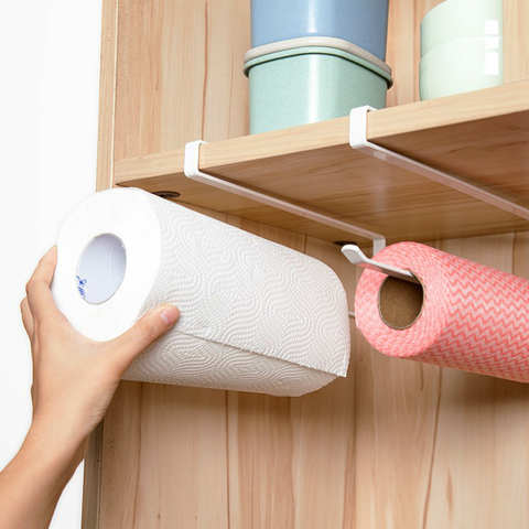 Porte-rouleau de papier de cuisine en fer métallique, porte-rouleau de papier toilette, porte-serviettes suspendus, porte-mouchoirs, accessoires de cuisine ► Photo 1/6