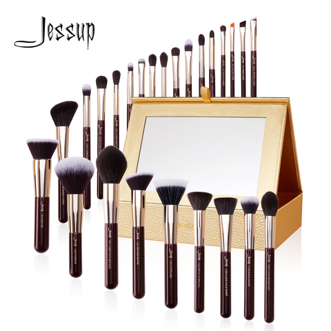 Jessup – ensemble de pinceaux de maquillage, boîte de rangement pour cosmétiques, brosses de maquillage, fard à paupières, mélange de poudre, fond de teint, correcteur, 15-25 pièces ► Photo 1/6