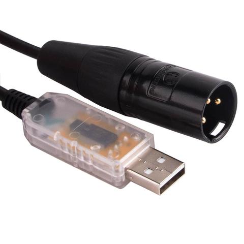 FTDI USB à XLR DMX 512 Interface LED ordinateur PC contrôleur d'éclairage de scène gradateur DMX512 câble ► Photo 1/6