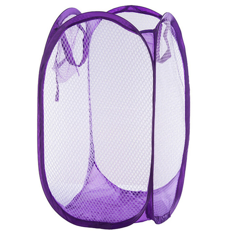 Panier à linge respirant et pliable, maille facile à ouvrir, pour dortoir d'université (violet) ► Photo 1/6