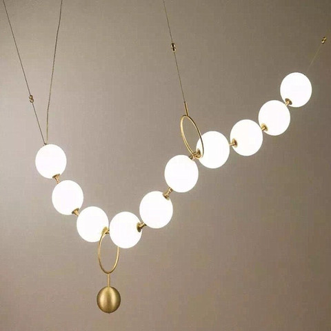 Lampe Led suspendue en forme de boule de verre, Design post-moderne, luminaire décoratif d'intérieur, idéal pour un Loft, un Restaurant ou une salle à manger ► Photo 1/6