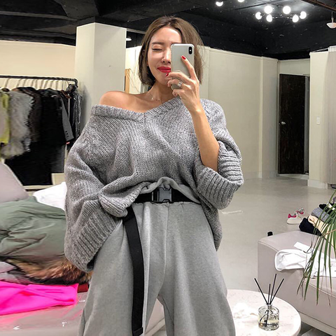 Nouveau automne pull femmes Robe hiver à manches longues pull robes tricotées longue en vrac Maxi surdimensionné robes Robe à tricoter Vestido ► Photo 1/6